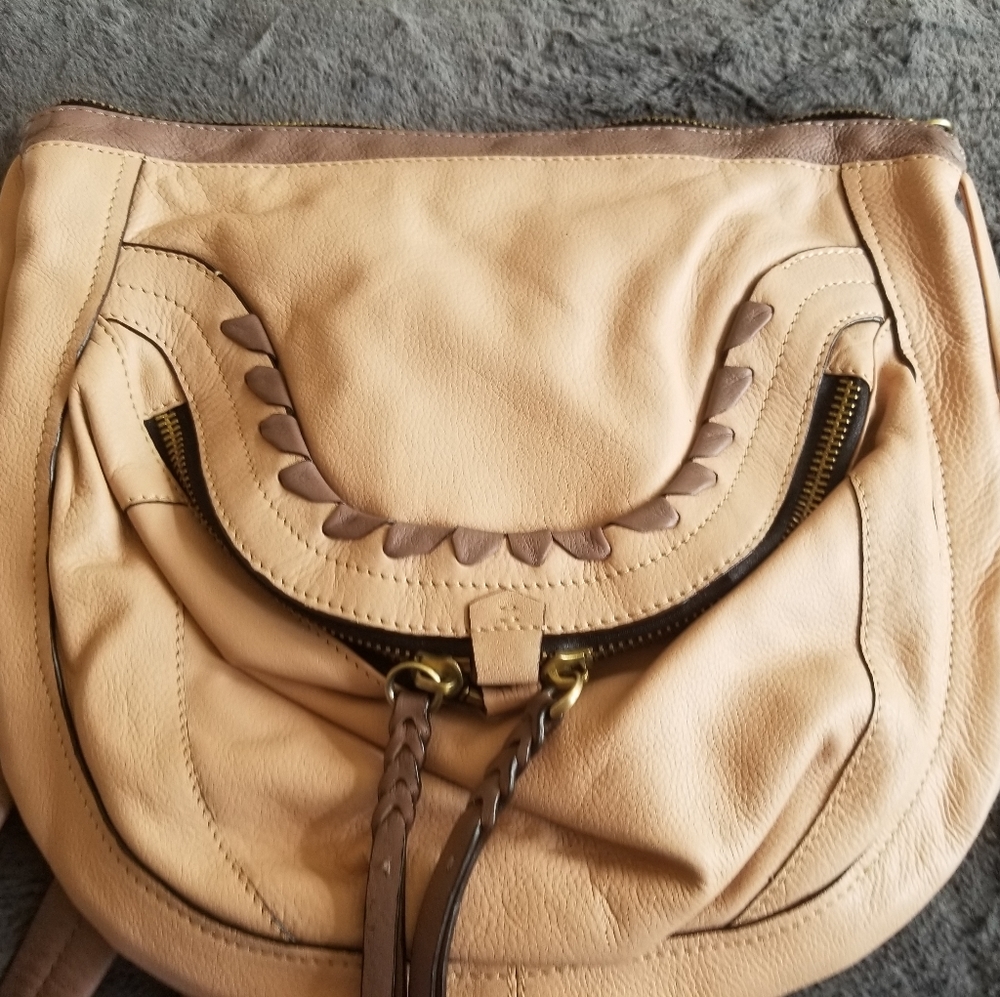 Soft Italian Leather Taupe Backpack